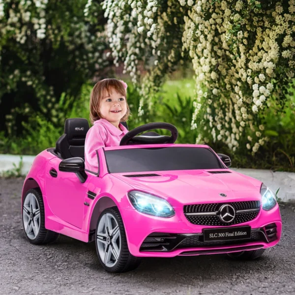 Mercedes Macchina Elettrica per Bambini 3-6 Anni con Luci LED, Effetti Sonori e Telecomando, Rosa