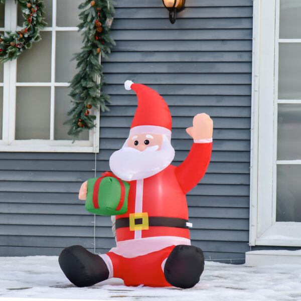 Babbo Natale Gonfiabile Impermeabile da Esterno con Luci a LED 120cm - Rosso