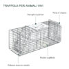 Gabbia Trappola per Animali Vivi Pieghevole in Acciaio, 66x24x30.5 cm, Argento