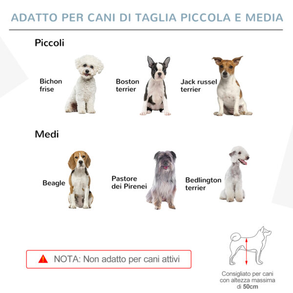 Cancellino Pieghevole per Cani Piccola/Media Taglia con Serratura in Legno 237.5x36x80cm - Bianco