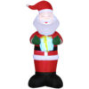 Babbo Natale Gonfiabile con pacco Regalo, 3 Luci LED e Gonfiatore Incluso, 77x68x184cm