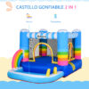 Castello Gonfiabile per Bambini con Trampolino e Piscina Pompa Inclusa